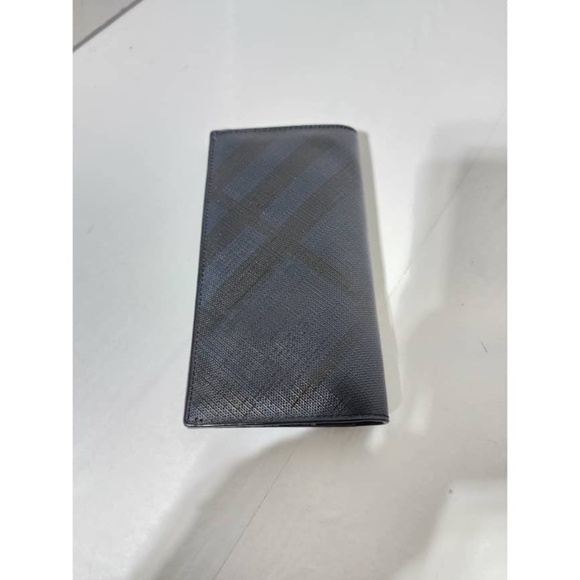 Authentic Burberry Cavendish Bi-Fold Long Wallet Navy Blue/Black - Picture 1 of 13